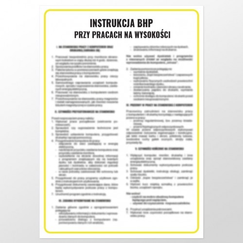 Instrukcja BHP przy pracach na wysokości